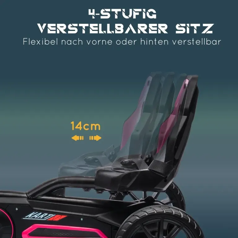 Gokart Trampbil för Barn Rosa av Metall och Plast för