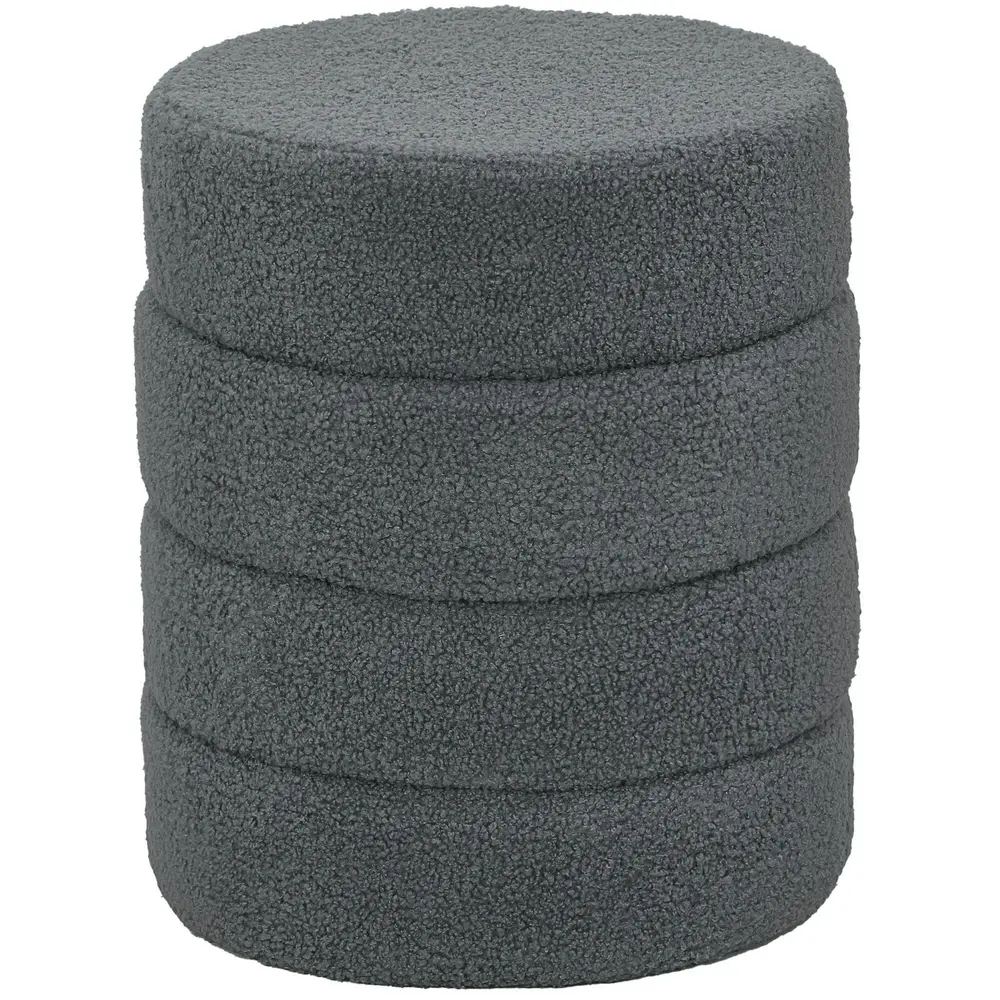 Rund Pall i Teddyfleece Upp till 120 Kg Mörkgrå Ø40x45 Cm