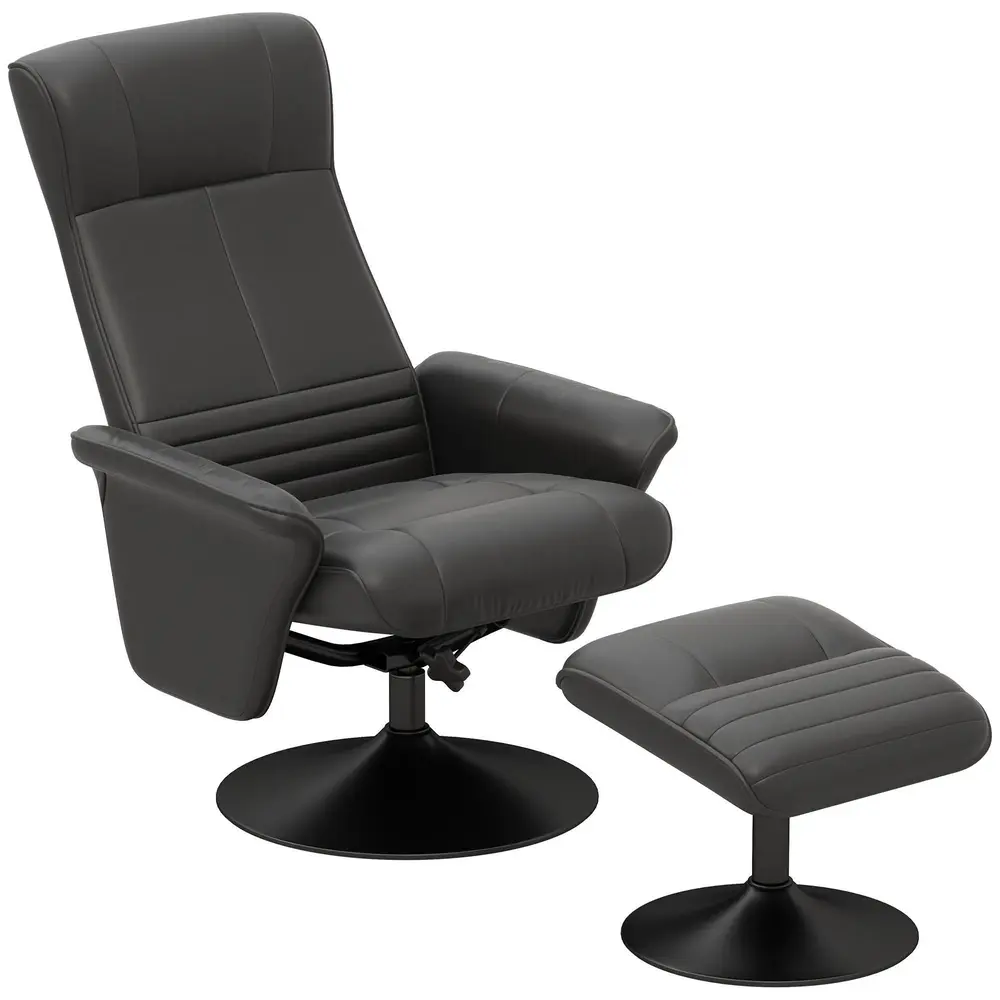 Relaxstol Vilstol Svart av Mikrofiber och Metall Roterande