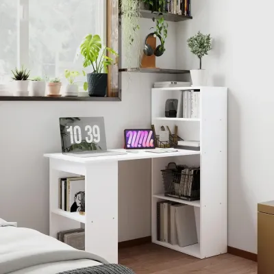 Skrivbord Datorbord Vit av Trä och Metall 120 x 55 cm