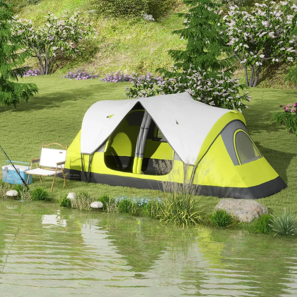 Campingtält Tunneltält för 8 Personer Grön av Polyester