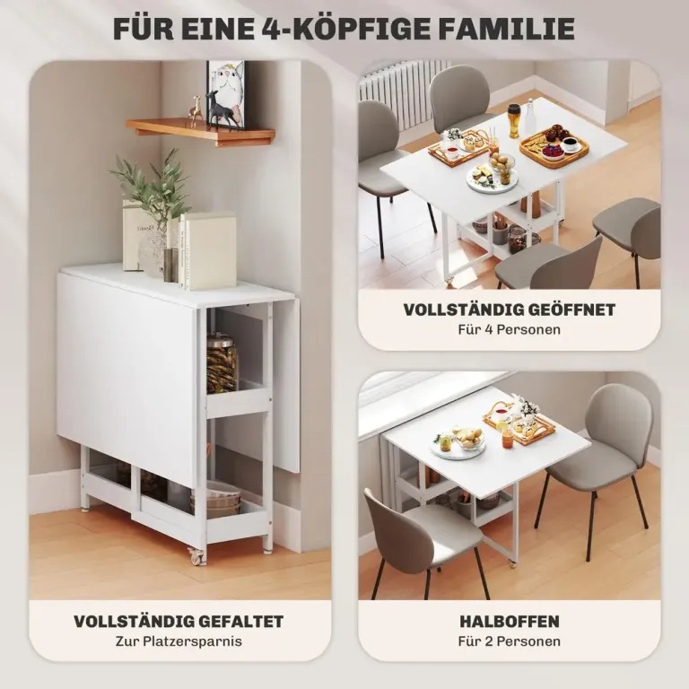 Hopfällbart Matbord i Industristil för Upp till 4 Personer