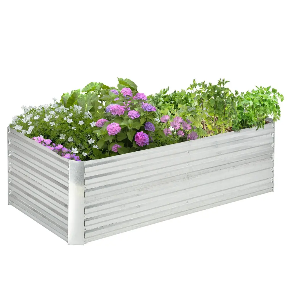 Odlingsbänk Högbädd Planteringslåda Silver 180 x 90 x 60 cm