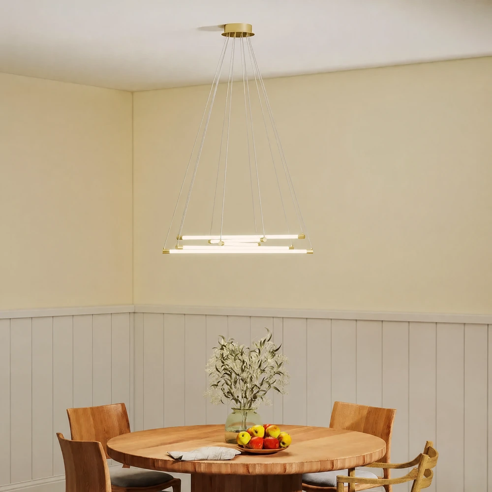 Taklampa LED Guld och Vit Metall Takarmatur 5