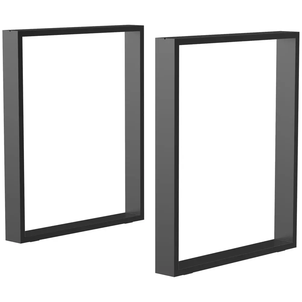 Bordsben Möbelfötter Set om 2 Svart av Stål 60 x 72 Cm
