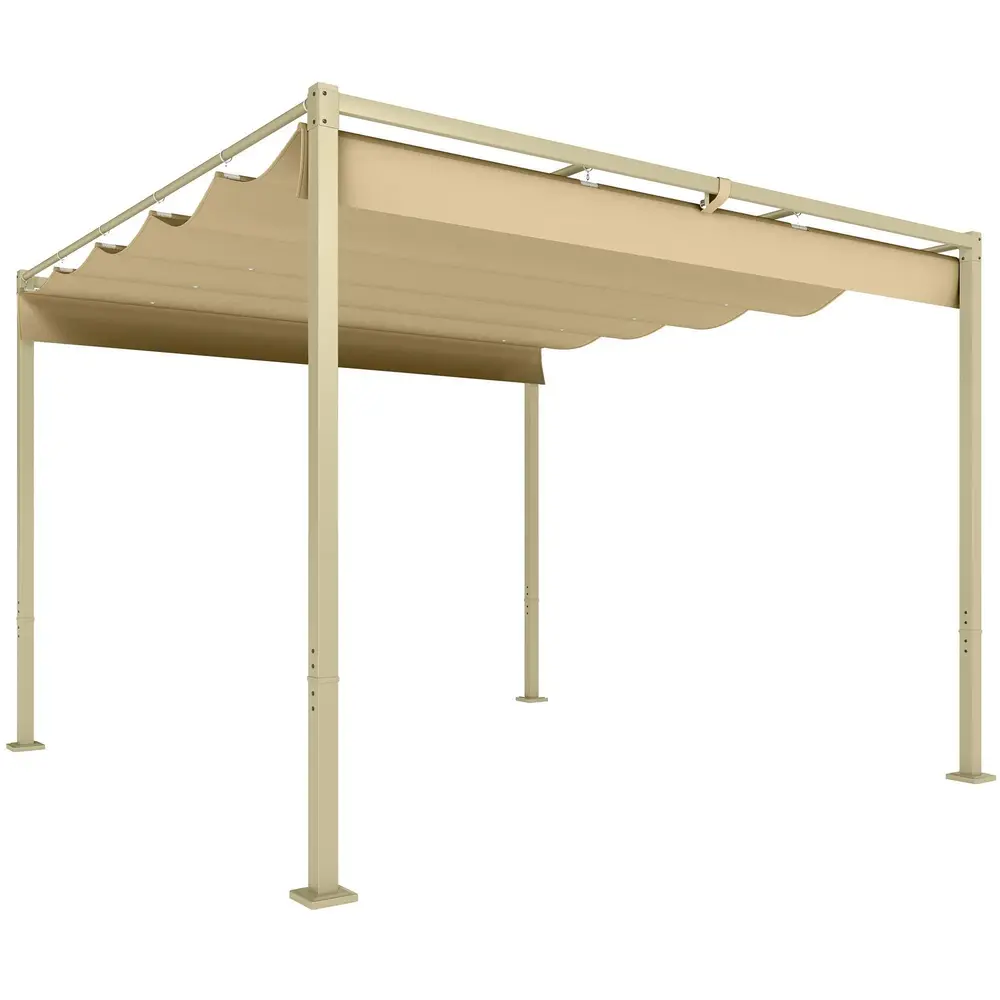 Pergola med Utdragbart Tak och UPF30+ Skydd för 3 x 3 M