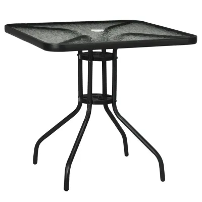 Trädgårdsbord Fyrkantigt Svart 76 x 76 cm