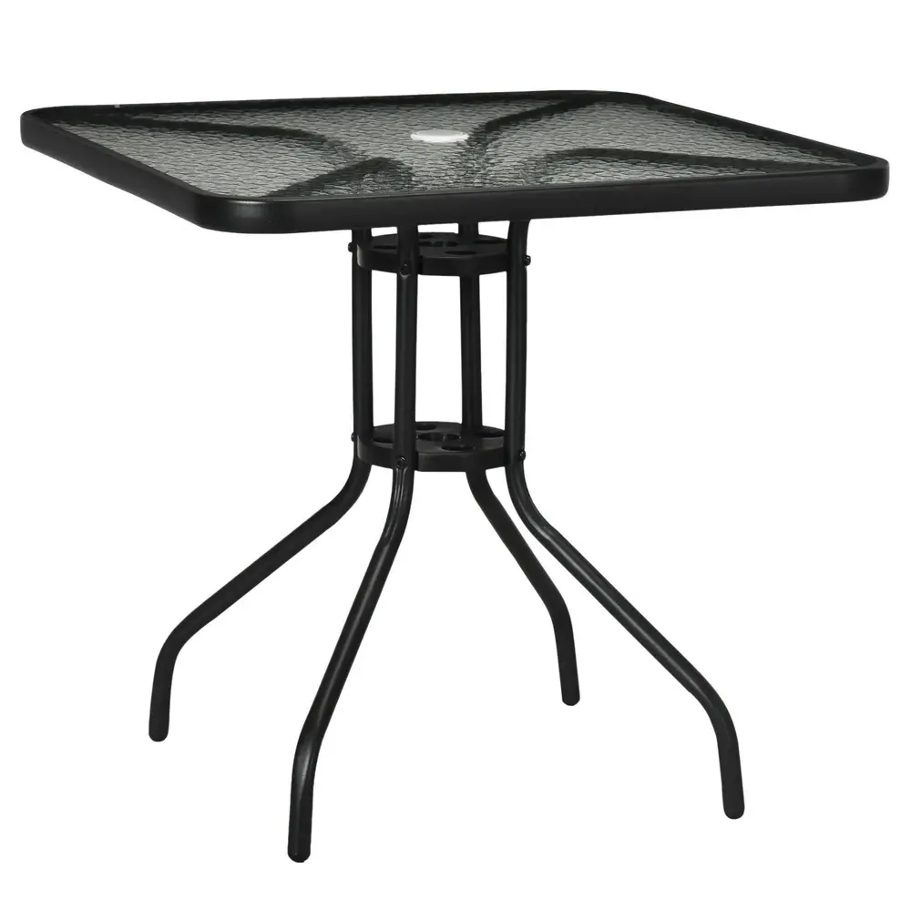 Trädgårdsbord Balkongbord Fyrkantigt Svart 76 x 76 Cm