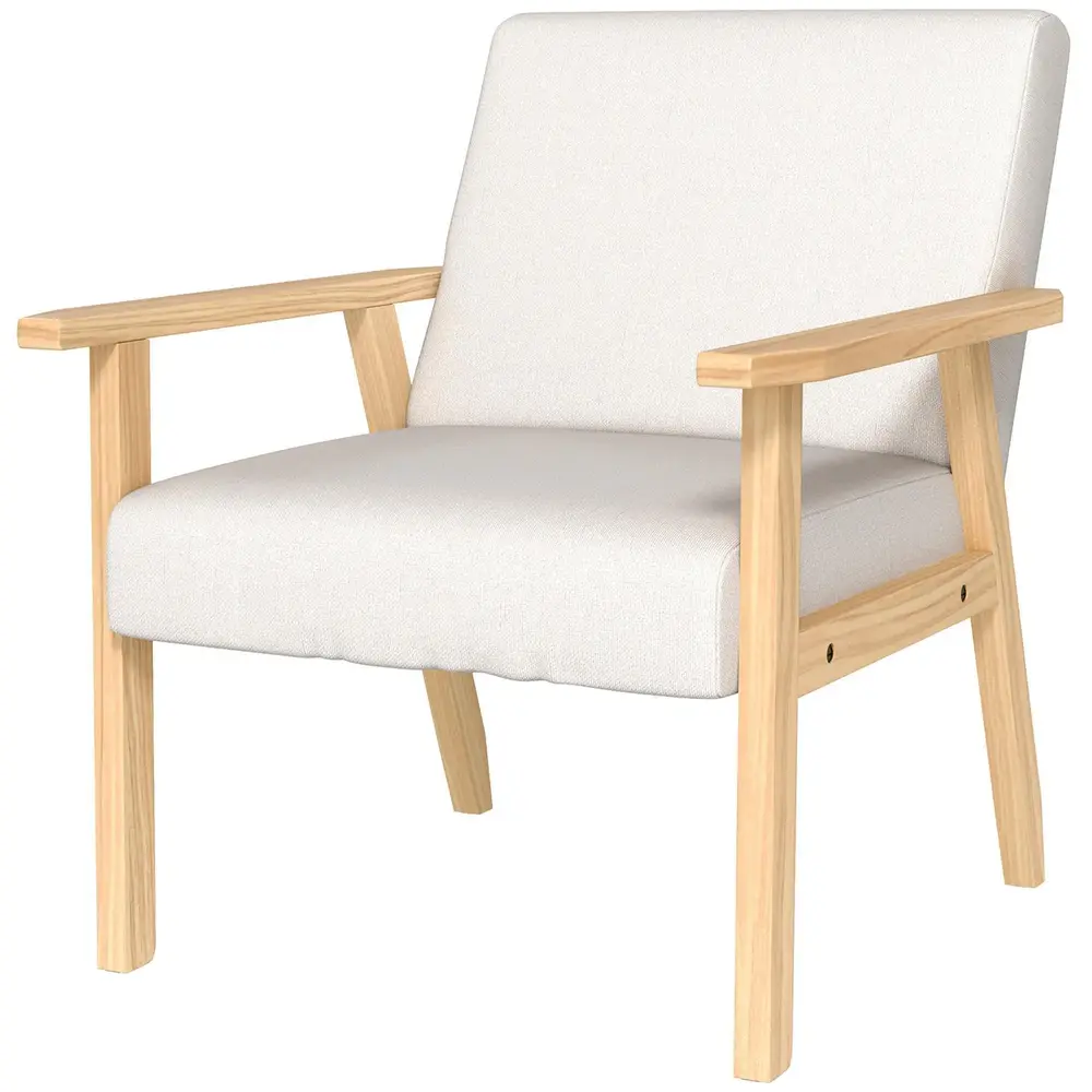 Fåtölj Relaxstol Krämvit av Tyg 64 x 70 x 72 Cm