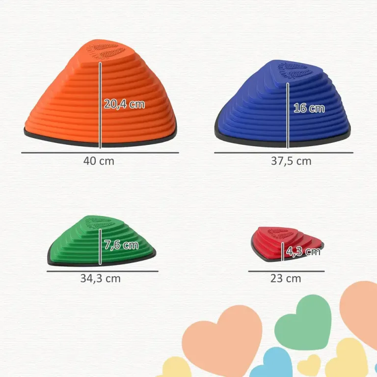 11-delad Stegstensset Stapelbar Färgglad Trittstenar Bunt Pack