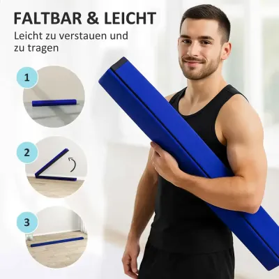Hopfällbar Balansbom i Mockaimitation 2,4 m, Blå