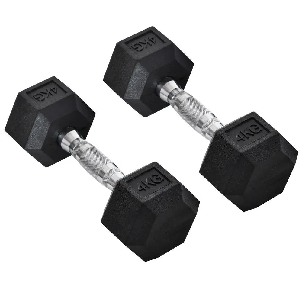 Hexagon Hantlar 2-Pack i Gjutjärn Gummerade Vikter