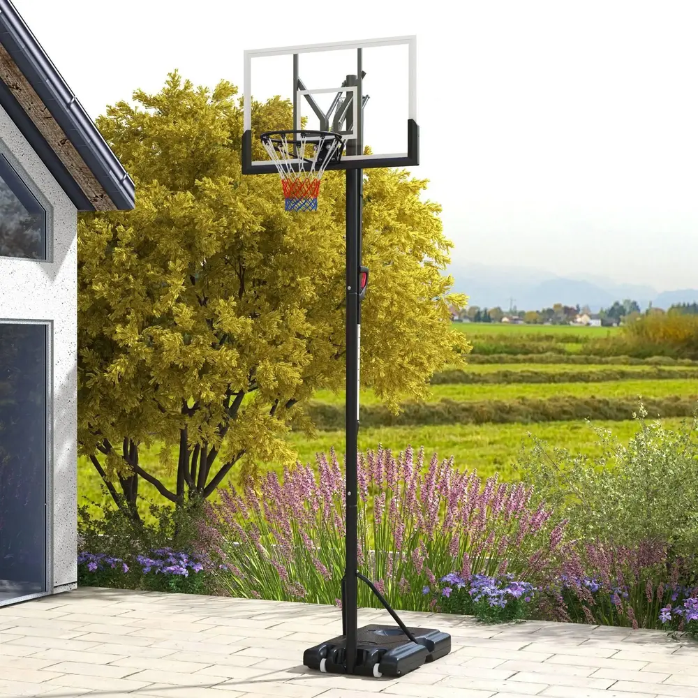 Basketkorg Basketstativ Svart av Stål 295-365 cm