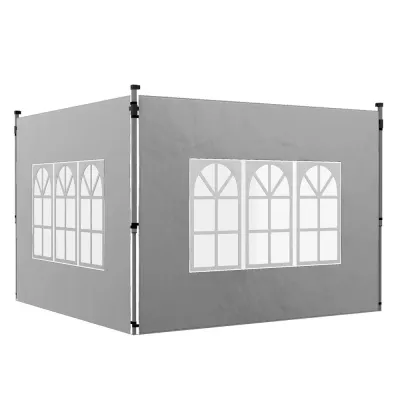 Sidoväggar 2-pack med Fönster för Paviljong Hållbar 3 x 3 m