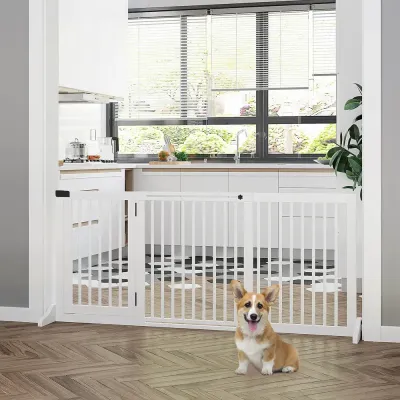 Hundgrind med Dörr Säkerhetsbarriär i 113-166 x 36 x 71 cm