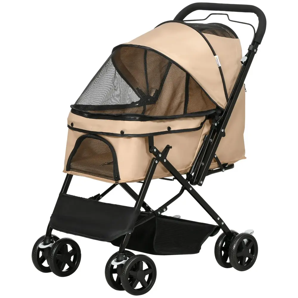 Hundvagn Husdjursvagn Ljusbrun av Oxford 76,5 x 52 x 95 Cm