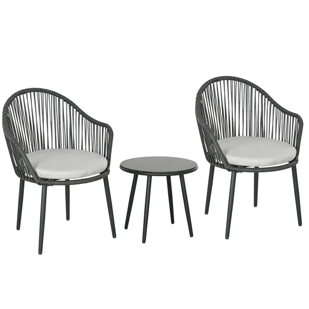 Bistroset i Rotting 2 Stolar 1 Bord 65 x 63 x 80 Cm