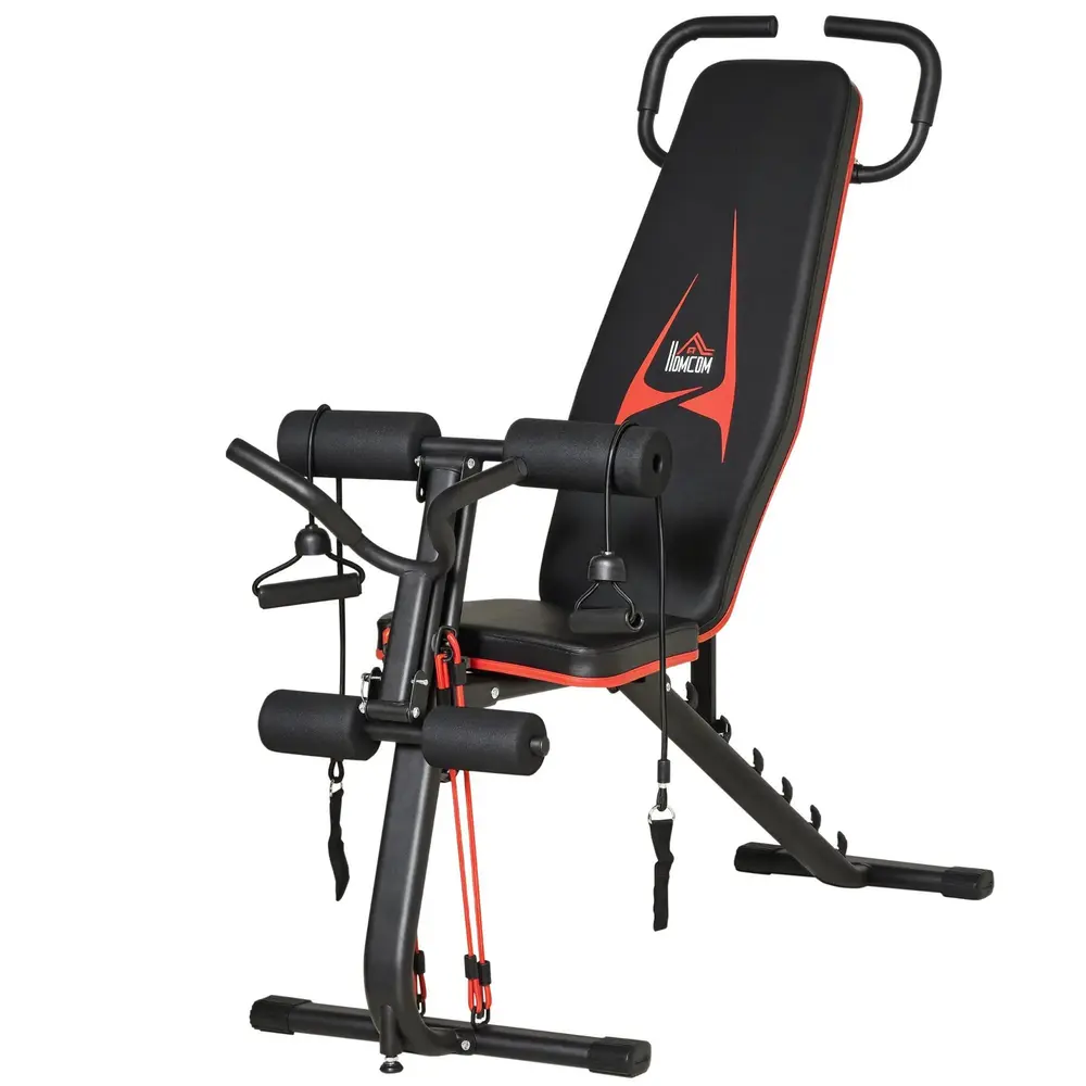 Träningsbänk med Elastiskt Rep 145 x 49 x 48–127 cm