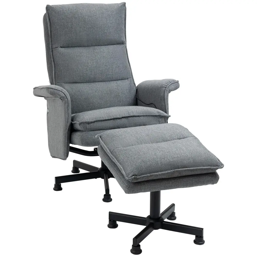 Massagekontorsstol med Fotpall 8 Vibrationshuvuden