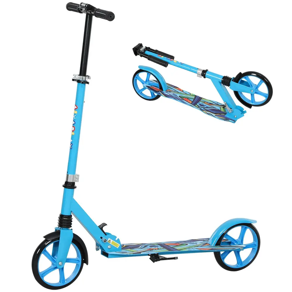 Kick Scooter Höjdjusterbar och Fällbar med Bakbroms 100 Kg