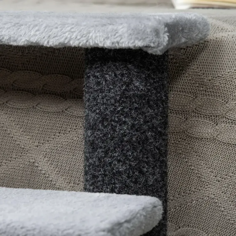Katttrappa 4 Steg med Klöspelare, Grå