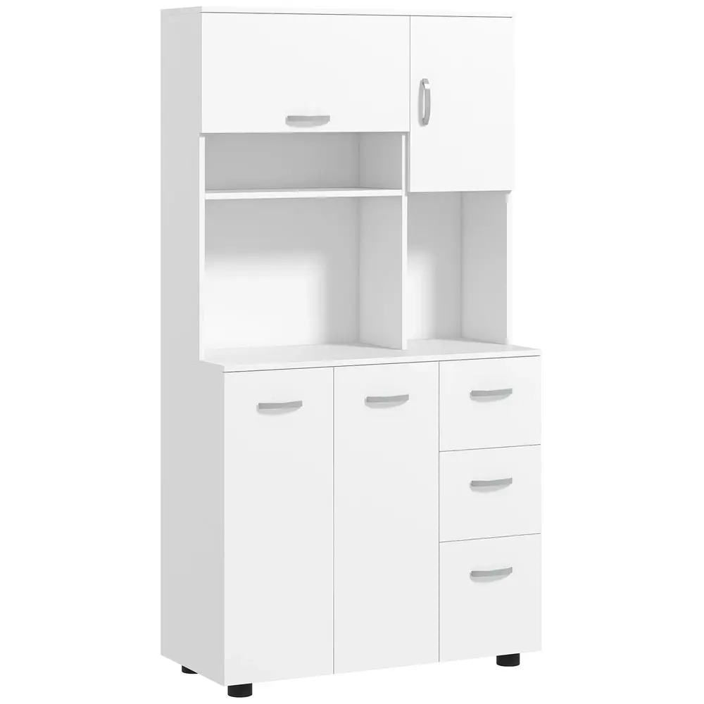Köksskåp Förvaringsskåp Vit av MDF Skåp 89 x 39,5 x 168 Cm
