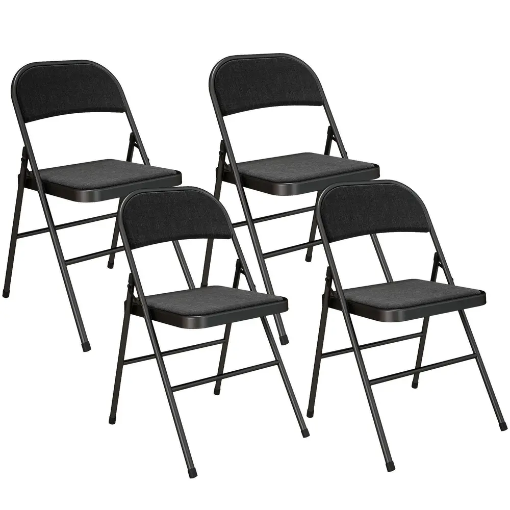 Set 4 Hopfällbara Kontorsstolar med Metallben i