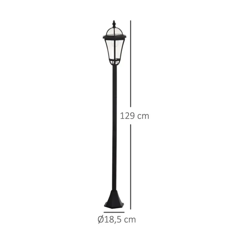 2-Delad Solar Gatubelysning LED IP44 ABS Ø18,5 x H129 cm Stolpe