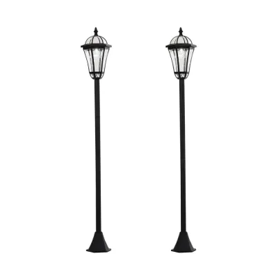 2-Delad Solar Gatubelysning LED IP44 ABS Ø18,5 x H129 cm Stolpe