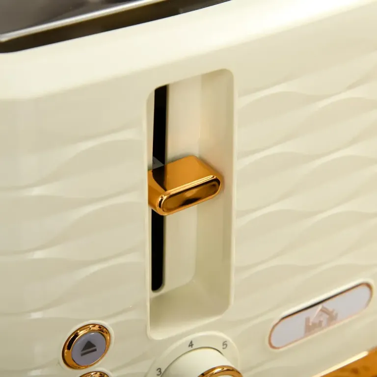 2-i-1 Brödrost och Vattenkokare 7 Bryningsnivåer, Beige Skivor Blank