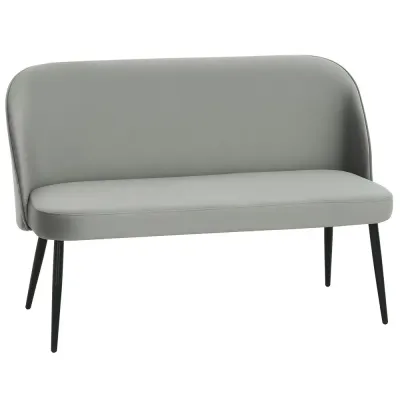 2-Sits Soffa Grå Sammet och Metall Polstrerad 117 cm Sammetstyg