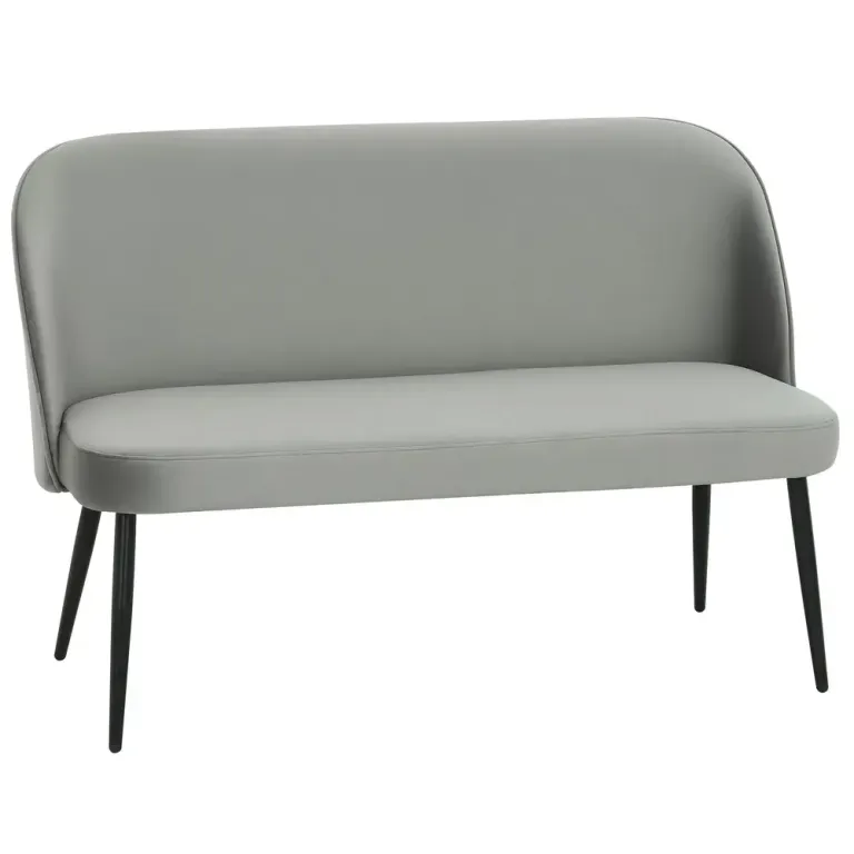 2-Sits Soffa Grå Sammet och Metall Polstrerad 117 cm Sammetstyg