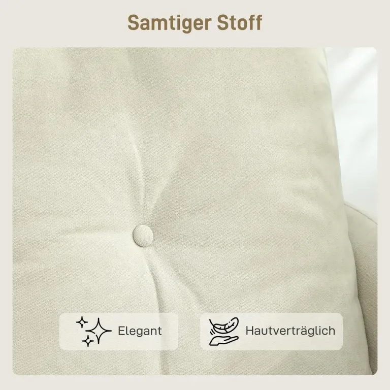 2-Sits Soffa med Skumstoppning och Tygöverdrag Cremevit Sammetstyg