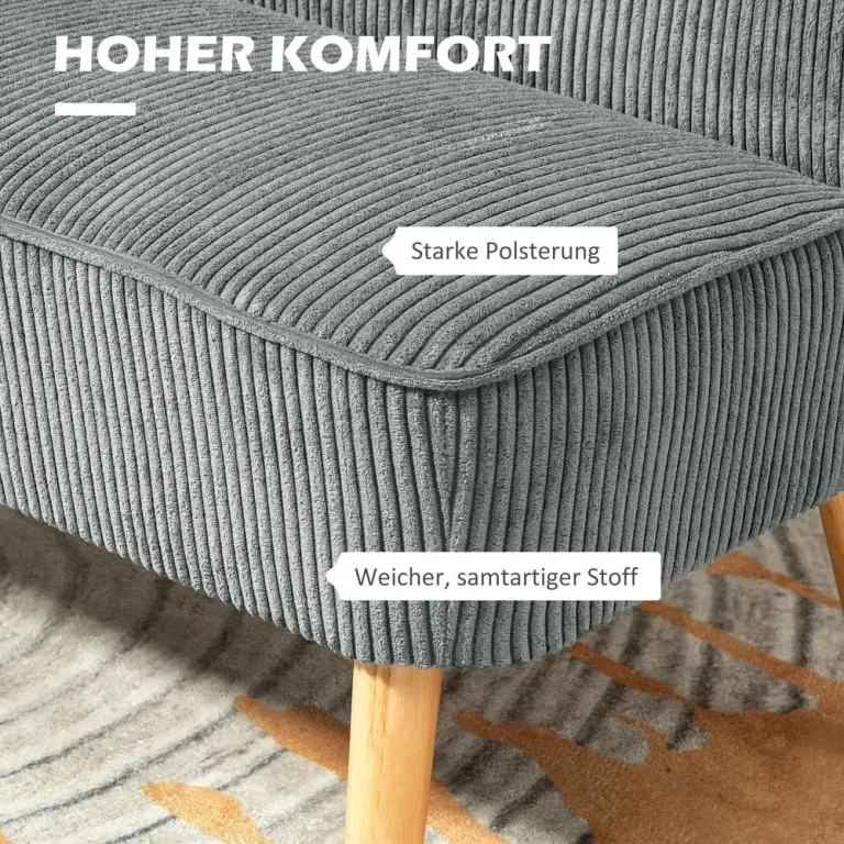 2-Sits Stoppad Soffa Trä Loungesoffa Elegant Scandi Design