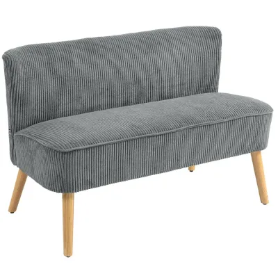 2-Sits Stoppad Soffa Trä Loungesoffa Elegant Scandi Design