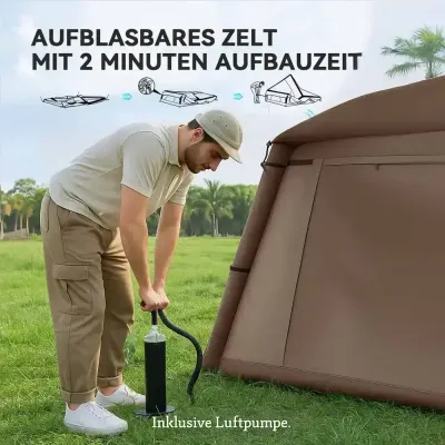 Campingtält Uppblåsbart Tält för 1-2 Personer Beige