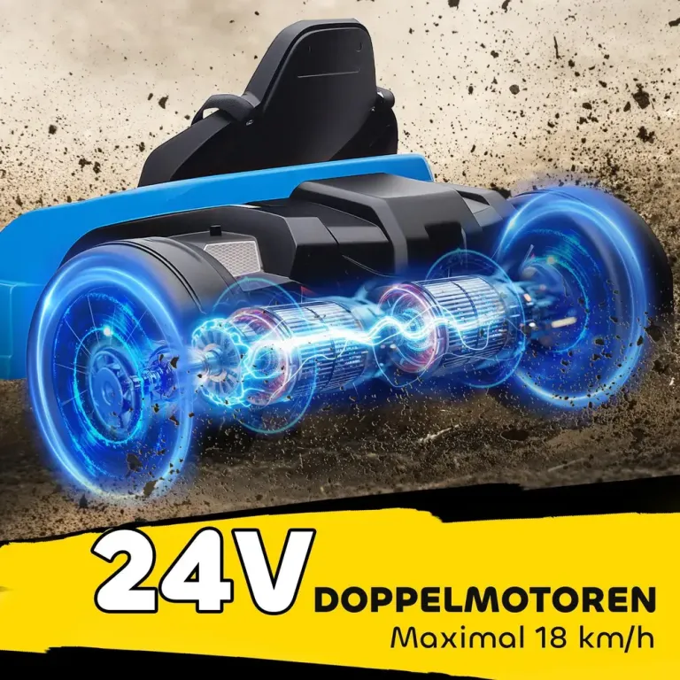 24 v Elektrisk Gokart Driftläge Justerbart Säte 5-Punkts Barn Dubbla
