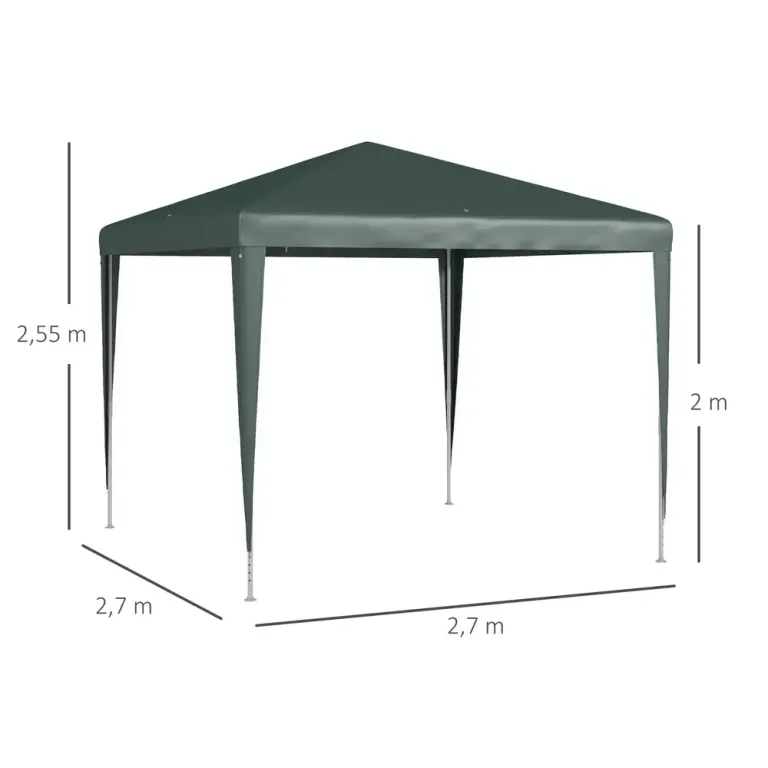 Paviljong med Klicksystem och Rostfri Ram 2,7 x 2,7 m