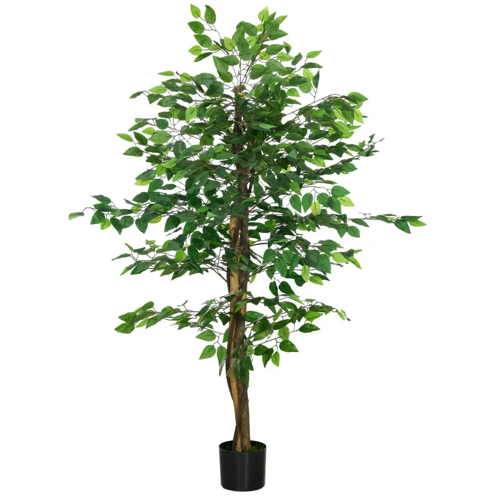 Konstgjort Ficusträd Naturtrogen med Kruka Grön 150 Cm