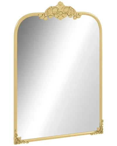 Väggspegel Badrumsspegel Guld av Metall och Glas 60 x 87 cm