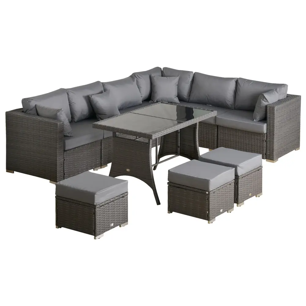 Stor Loungegrupp i Konstrotting 10 Delar 120 x 68 x 73 Cm