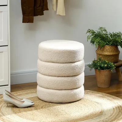 Rund Pall i Teddyfleece Upp till 120 kg Beige Ø40x45 cm