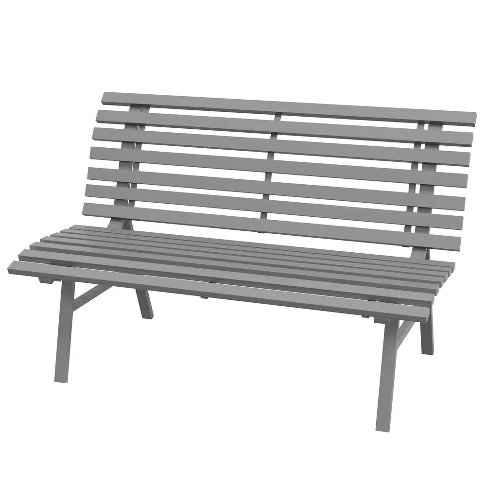 Trädgårdsbänk Parkbänk Grå av Aluminium 123 x 67 x 79 Cm