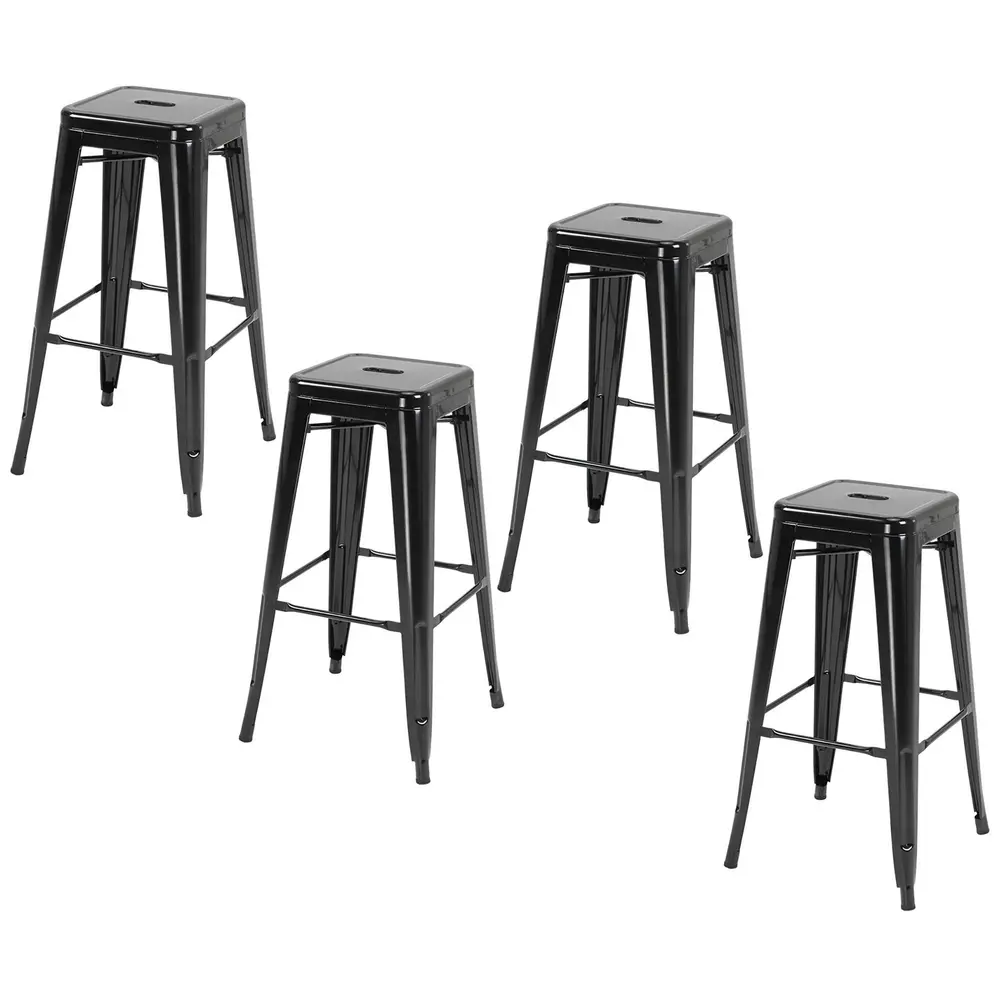 Metallbarstolar 4-pack - och Utomhusbruk Stapelbar