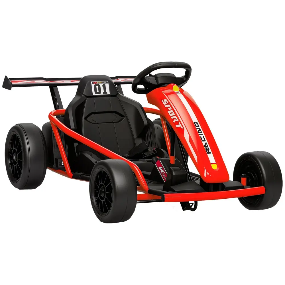 Elbil Go-Kart 24V Röd Metall och Plast för Barn 8-12 År