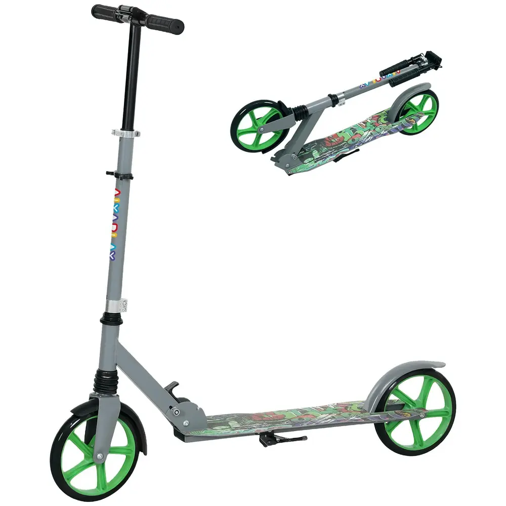 Sparkcykel Barnsparkcykel Hopfällbar Grön av Metall