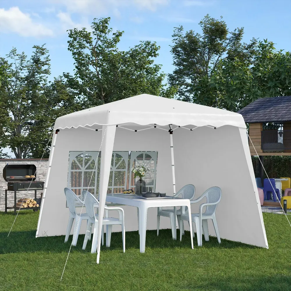 Hopfällbar Paviljong Partytält Vit av Oxford 2,4 x 2,4 M