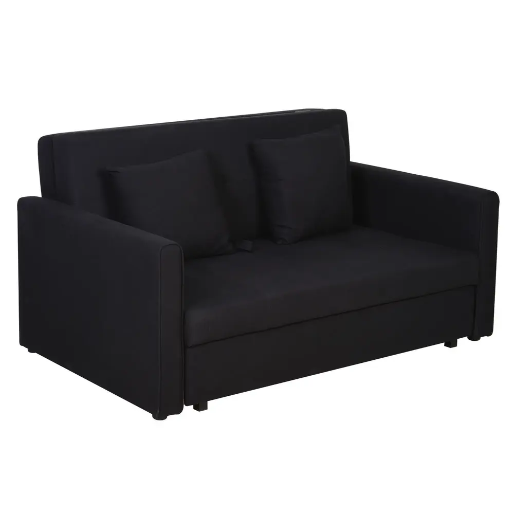 Bäddsoffa 2-Sits Soffa Kolgrå 152 x 101 x 81 cm
