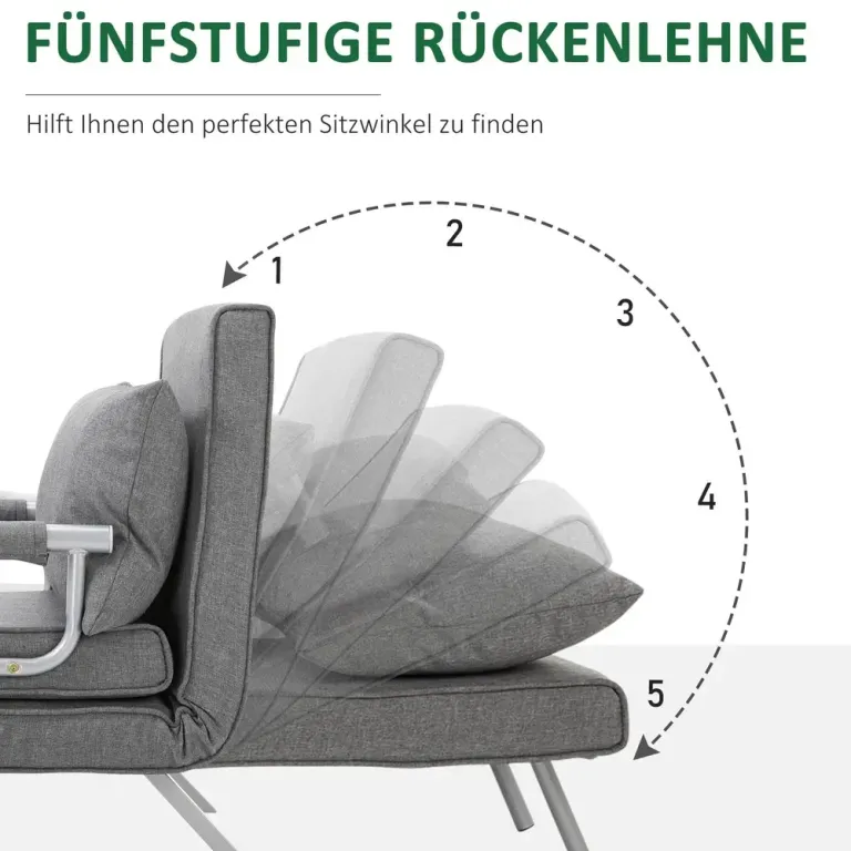 3-i-1 Hopfällbar Bäddsoffa med Ryggkudde Bäddfåtölj Gästsäng Linne