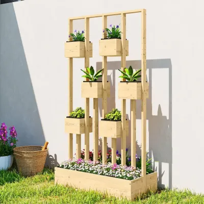 Upphöjd Odlingskrage Planteringslåda med Spaljé Trä 170 cm